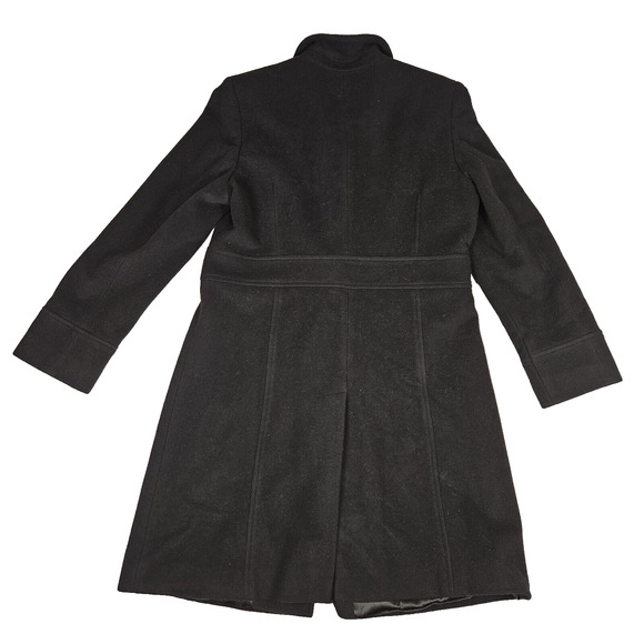 VTG Wool Cashmere Blend Overcoat Womens Black Winter Classic Dressy Coat Long 14 - Picture 9 of 16